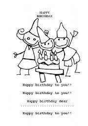 English Worksheet: Happy birthday