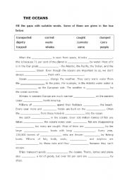 English Worksheet: THE OCEANS, THE ESKIMOS (gap fill)