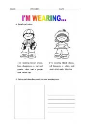 English Worksheet: Im wearing...