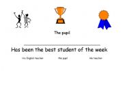 English worksheet: Diplomas for the best pupils of the week