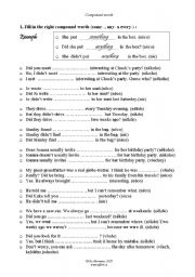 English Worksheet: Compound words