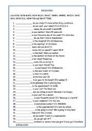 English Worksheet: WH-questions