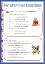My grammar exercises Simple present . to be - to do 3 pages