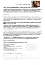 English Worksheet: alcohol abuse - reading, vocab and discussion