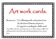 English Worksheet: Art work cards