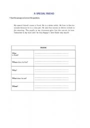 English Worksheet: a special friend