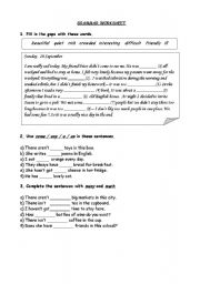 English Worksheet: Grammar Worksheet