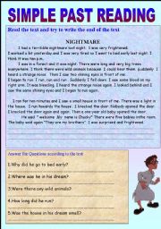 Simple past tense reading