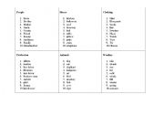 English Worksheet: Taboo topic cards 
