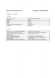 English Worksheet: Physical Education/Sports