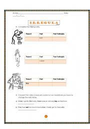 English worksheet: Irregular Verbs