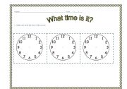 English worksheet: What time is it?