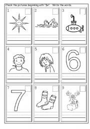 English worksheet: phonics Ss