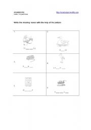 English worksheet: Vowels