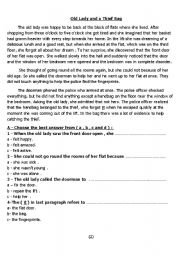 English Worksheet: Old Lady/ Short story