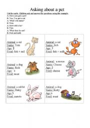 English Worksheet: Asking about a pet.