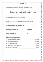 English Worksheet: SHOULD OR SHOULDNT