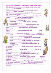 English Worksheet: MY CLASS LEARNS PRESENT SIMPLE