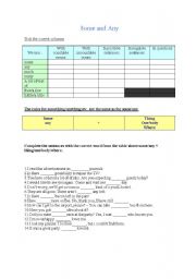 English worksheet: Some and Any