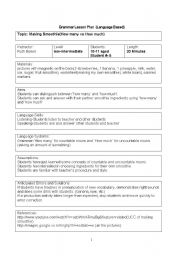 English Worksheet: how many/how much