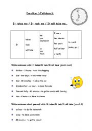 English worksheet: Duration