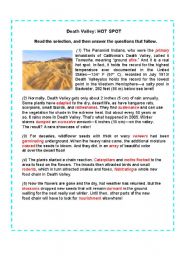 English Worksheet: Death Valley: Hot Spot