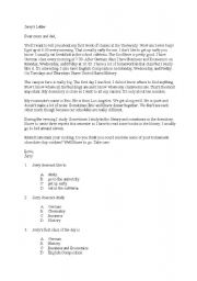 English worksheet: reading