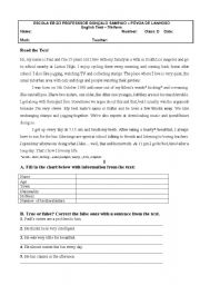 English Worksheet: 7th form test