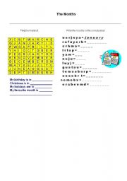 English Worksheet: months