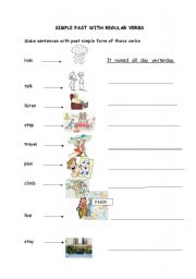 English Worksheet: Simple Past Regular verbs