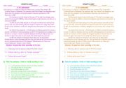 English worksheet: READING QUIZ