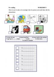 English worksheet: daily routine