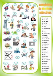 English Worksheet: COMPLAINTS IN THE SHOP - adjectives - matching