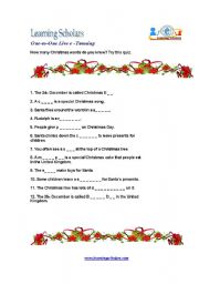 English Worksheet: Christmas word