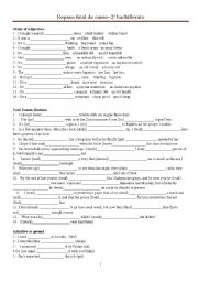 English Worksheet: Final Course Revision 