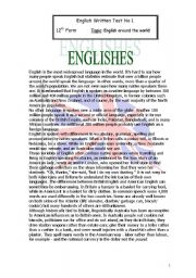 English Worksheet: englishes