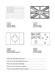 English Worksheet: The main English speaking countries