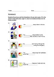 English Worksheet: Modals + safety on the bus