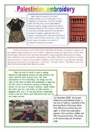 English Worksheet: What do you know about Palestine? part3 - Palestinian embroidery