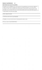 English worksheet: reading comprehension quiz