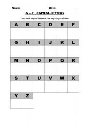 English Worksheet: A-Z Capital letters