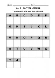 English worksheet: A-Z Capital letters