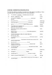 English Worksheet: comparatives and superlatives