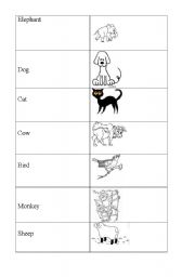 English worksheet: Animal memory game