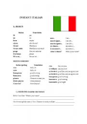 English worksheet: Instant Italian