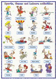 English Worksheet: Sports, games and leisure activities: Pictionary (1 of 4)