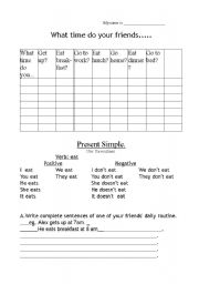 English Worksheet: routine
