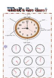 English Worksheet: What time is it?