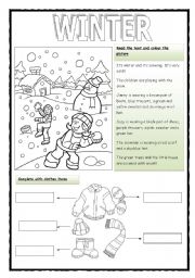 English Worksheet: Winter activities