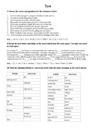 English worksheet: test